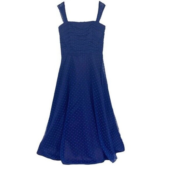 Jessica McClintock Bridal Vintage Retro Tulle Polka Dot Fit & Flare Dress 50s 8 - Picture 1 of 11